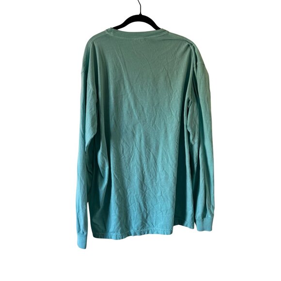 DISNEY LITTLE MERMAID COFFEE LONG SLEEVE AQUA GRAPHIC TEE SHIRT TSHIRT - Picture 4 of 4